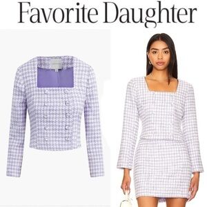 Favorite Daughter The Dasha Tweed Top in Lilac 338$
